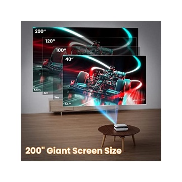 HAPPRUN Proyector, proyector Bluetooth Native 1080P con pantalla de 100  pulgadas, proyector de cine portátil para exteriores de 9500L, compatible  con