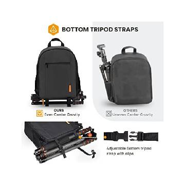 TARION Mochila para cámara profesional, bolsa grande para cámara con  compartimento para laptop, soporte para trípode, impermeable, cubierta de  lluvia