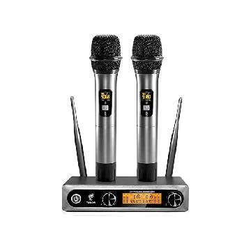 Sistema de micrófono inalámbrico, micrófono de karaoke dinámico inalámbrico  de metal profesional, micrófono de mano fácil de usar para fiestas de
