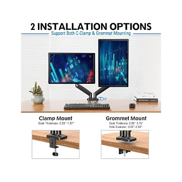 SOPORTE DE ESCRITORIO PARA MONITOR DE GAS MOUNTUP AJUSTABLE SOPORTE VESA  CON ABRAZADERA C BASE DE MONTAJE CON OJAL