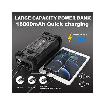 AVAPOW Arrancador de batería portátil de 2000 A para automóvil con carga  rápida USB dual 3.0 (hasta 8.0 L de gas o 6.5 L de diésel), caja de salto  de